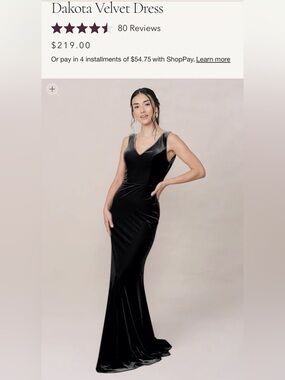 Revelry Black Velvet Dakota Bridesmaid Dress